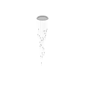 Modern Contemporary Chandelier With Long Transparent Tubes And Golden Top Accents For Interior Decoration
