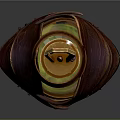 Metallic Decorative Vessel 3D Model With Hexagonal Top Wing Like Panels And Glowing Base