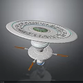 Futuristic Space Station Design Featuring Orbital Habitat Module Green Ecosystem Core And Stabilizing Thruster Legs