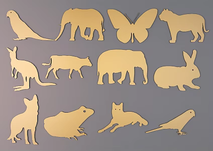 Animal silhouette metal carved animal pattern 3d model