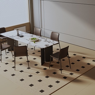 Modern table combination 3d model