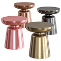 Stylish Metallic Dining Tables With Pink Gold Copper Silver Finishes And Conical Bases
