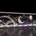 Elegant Window Display Decoration with Starry Sky Moon Stars and Curved Arches
