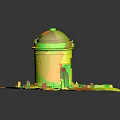 Historic Ancient Stone Dome Architectural Model Featuring Surrounding Grass And Monuments