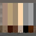 Various Colored Textured Wall Panels with Metallic and Wood Samples for Interior Design