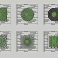 Municipal Road Pavement Design Variations with Circular Green Centers and Square Frames 3d model
