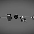Modern Black Track Mounted Adjustable Downlights And Spotlights Lighting Fixtures