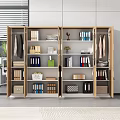 Modern Office Wooden Cabinet With Files Books And Storage Compartments
