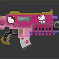Pink Hello Kitty Themed Gun With Yellow Purple Accents And Cute Design