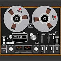 Vintage AKAI Reel to Reel Tape Recorder With Wooden Frame Dual Reels And Control Knobs