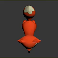 Cute Red Cartoon Fox Character With White Tail Tip For Game Or Movie
