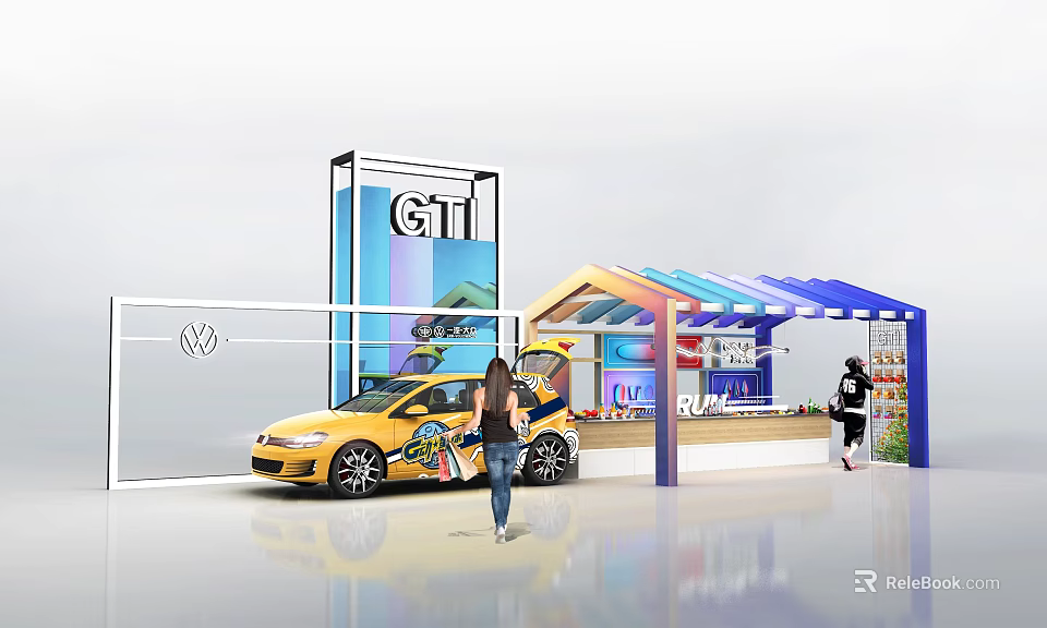 Modern Liquor Store Exterior Design With Storefront Signage And Wine Display Shelves 3d model 