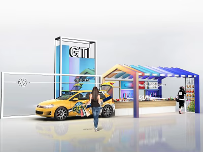 Modern Liquor Store Exterior Design With Storefront Signage And Wine Display Shelves 3d model