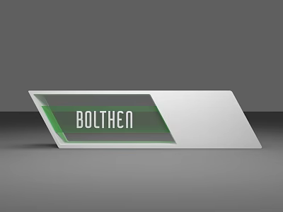 Modern White And Green Reception Desk With BOLTHEN Logo Design 3d model