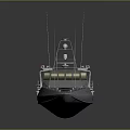 Modern Military Watercraft With Gray Hull Golden Windows And Radar Antenna Structure