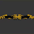 Durable Industrial Lifting Chain With Yellow Top Ring And Four Black Chain Hooks