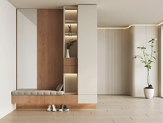 Antique Entrance Shoe Cabinet 3d model