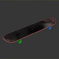 Skateboard Deck With Classic Wooden Construction And Smooth Rolling Wheels 3d model
