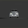 Classic Silver Vintage Car With Red Wheel Rims On Circular Platform