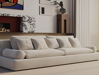 Modern three-seat sofa 3d model