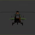 Cosmic Aerospace Model With Orange Green Design Cockpit And Helical Propeller