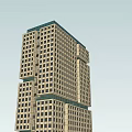 Modern High Rise Office Building With Stacked Block Structure And Light Facade 3d model