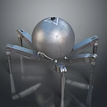 Futuristic Metallic Spherical Robotic Creature With Mechanical Legs Design 3d model