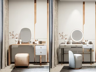 Light Luxury Dressing Table 3d model