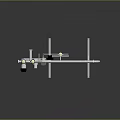 Industrial Pipeline System With Metal Pipes Valves Gauges And Support Stand