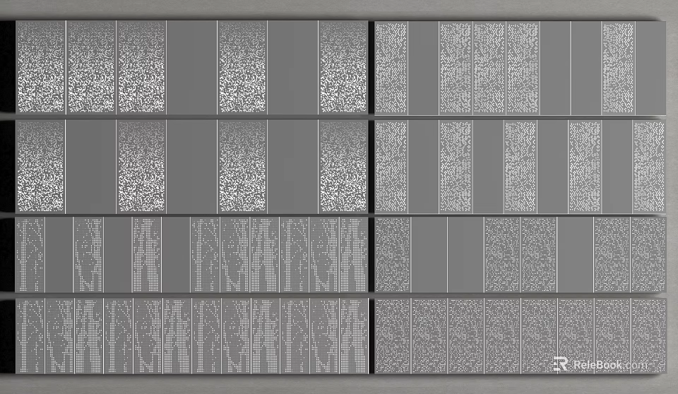 Modern Background Wall Design With Various Textured Panels And Patterned Surfaces 3d model