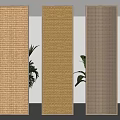 Woven Room Dividers In Three Colors With Indoor Green Plants
