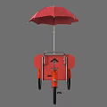Orange Tricycle With Red Box Red Umbrella And Emjoy Logo Design