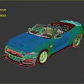 Blue Convertible Sports Car With Sleek Body Design Black Interior And Silver Wheels