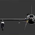 3D Model of Aerospace Spacecraft Components With Wings Fuselage and Engine