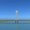 bridge cable bridge structure bridge 3d model