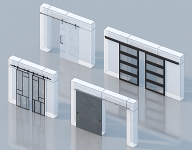 Modern Barn Door 3d model