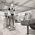 Modern Clothing Store Interior With Mannequins Clothing Displays Tile Floor And Lighting