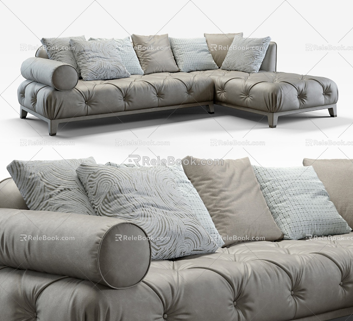 Casual Sofa Combination Casual Sofa Living Room Sofa Multi-Person Sofa Pillow Pillow Home Furniture Simple 3d model