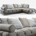 Casual Sofa Combination Casual Sofa Living Room Sofa Multi-Person Sofa Pillow Pillow Home Furniture Simple 3d model