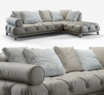 Casual Sofa Combination Casual Sofa Living Room Sofa Multi-Person Sofa Pillow Home Furniture Simple 3d model