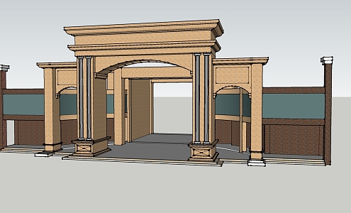 Jane Ou Gate Residential District Gate 3d model