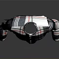 Long Sleeve Plaid Shirt With White Black Red Check Pattern Collared Design And Button Front 3d model