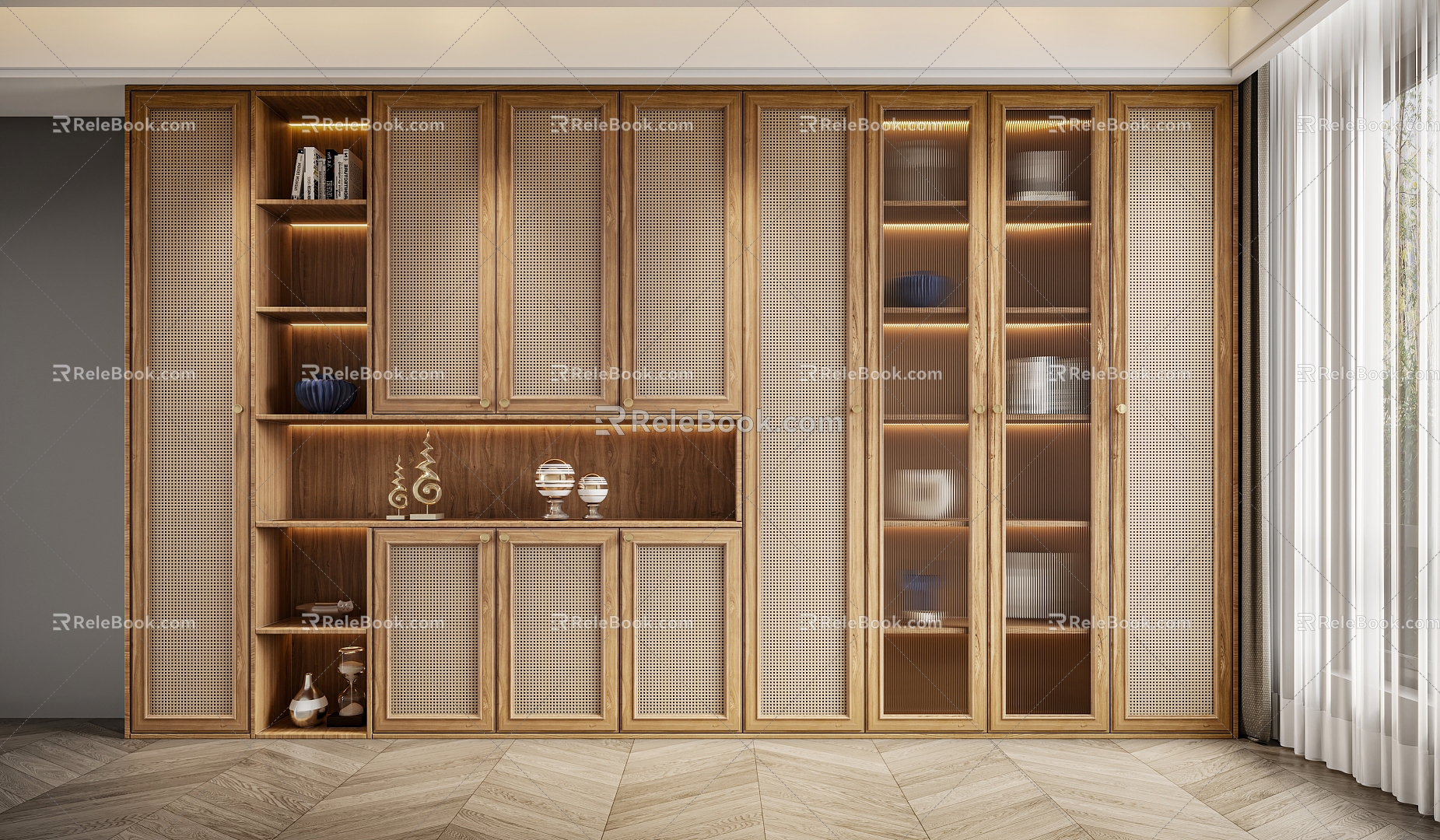 Quiet wind bookcase 3d model