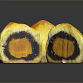 Delicious Egg Yolk Pastry With Golden Crust Cut Open Revealing Rich Filling