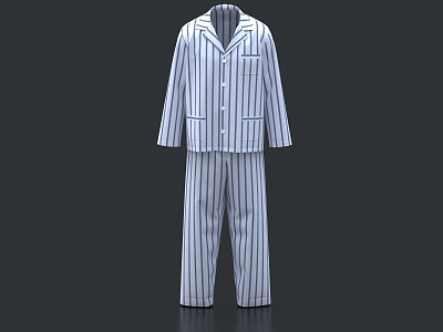 Hospital gown Hospital gown Surgical gown Sick gown Striped gown 3d model