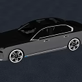 Luxury Black Sedan With Modern Sleek Body Design Large Alloy Wheels And Front Grille