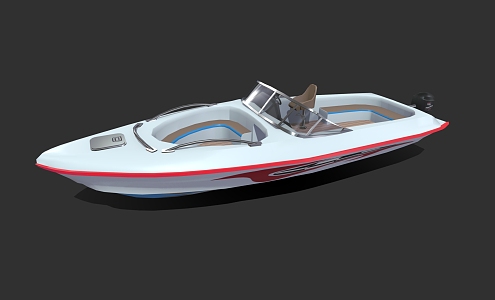 Speedboat Cartoon Speedboat Low Poly Speedboat Cruise Boat Fishing Boat 3d model