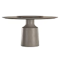 Modern Minimalist Table With Cylindrical Base And Flat Gray Top Design 3d model