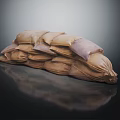 Neatly Stacked Brown Cloth Sacks for Household Storage and Daily Use
