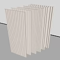 White Vertical Grooved Wall Panels For Modern Home Interior Design 3d model